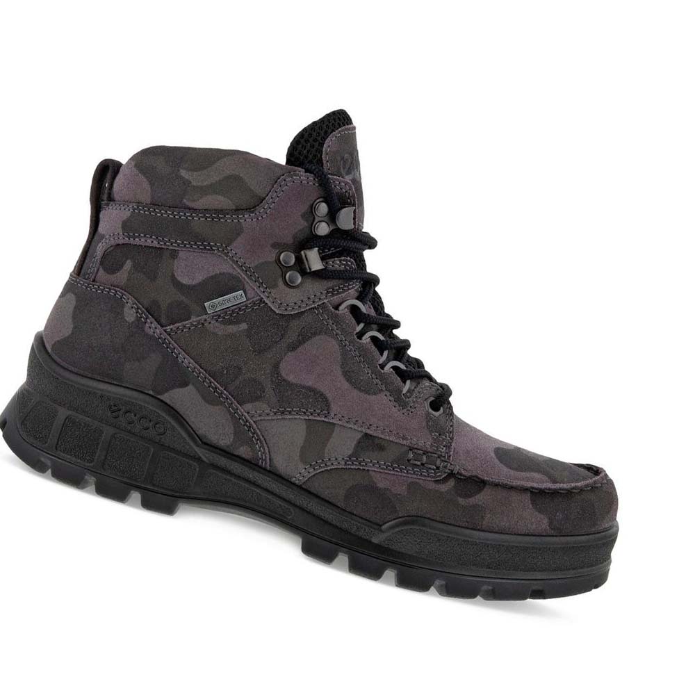 Men\'s Ecco Track 25 Camo Gtx Pl Boots Grey | Canada 451RVD